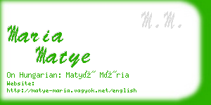 maria matye business card